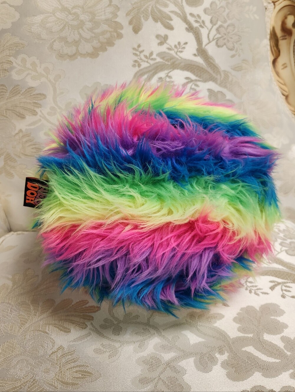 Rare!! Nee Doh Dohzee Rainbow Furry Stuffed Plush Ball Pillow Schylling Inc